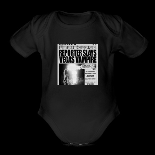 Kolchak The Night Stalker Vegas Vampire Newspaper - Organic Short Sleeve Baby Bodysuit