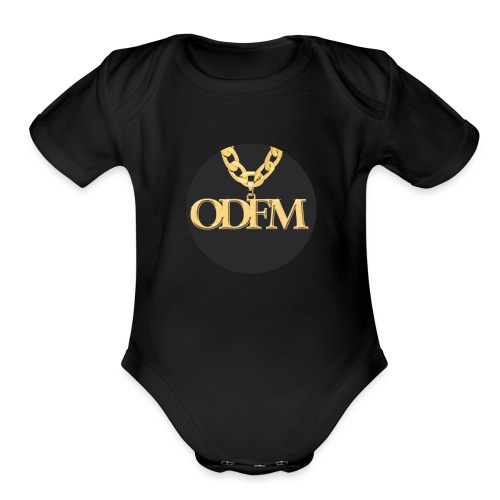 ODFM Podcast™ gold chain from One DJ From Murder - Organic Short Sleeve Baby Bodysuit