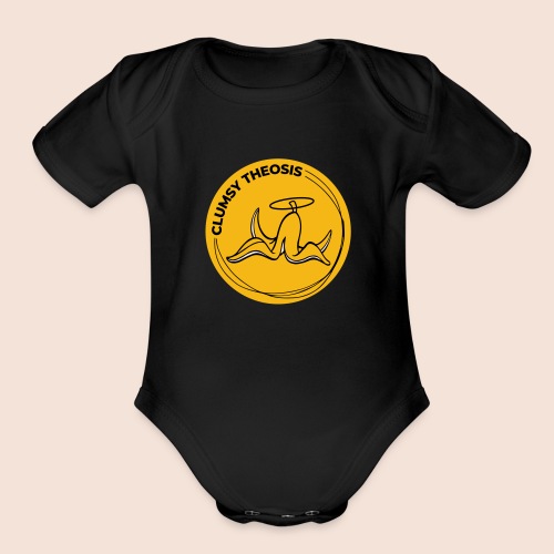 Clumsy Theosis Logo - Organic Short Sleeve Baby Bodysuit