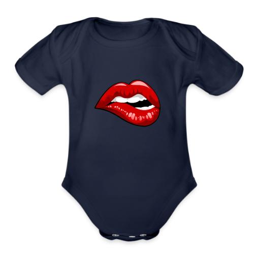 Lip Bite - Organic Short Sleeve Baby Bodysuit