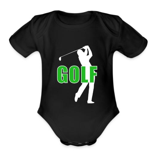 Golf: Classic Golf Motion - Organic Short Sleeve Baby Bodysuit