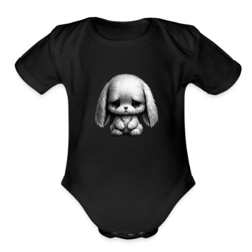 Sad Puppy Meme with Puppy Standing - Organic Short Sleeve Baby Bodysuit