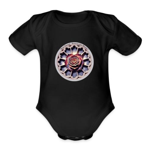 Easter Rose Resurrection T Shirt, Spring Gift - Organic Short Sleeve Baby Bodysuit