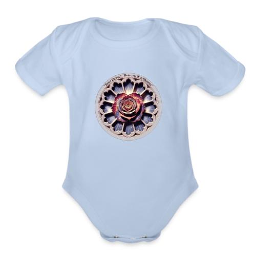 Easter Rose Resurrection T Shirt, Spring Gift - Organic Short Sleeve Baby Bodysuit