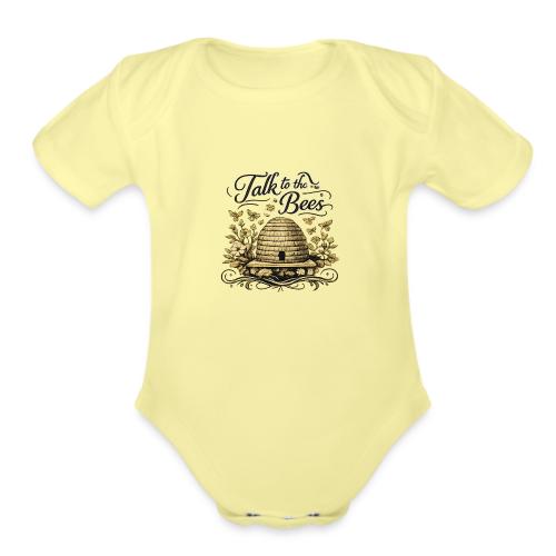 Talk To The Bees - Organic Short Sleeve Baby Bodysuit