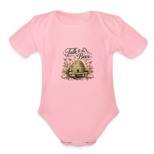 Talk To The Bees - Organic Short Sleeve Baby Bodysuit
