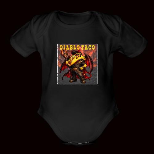 The Diablo Taco Spicy Demon Character - Organic Short Sleeve Baby Bodysuit