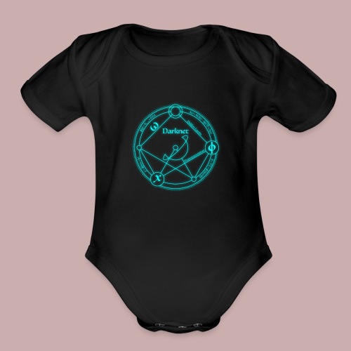 darknet logo cyan - Organic Short Sleeve Baby Bodysuit