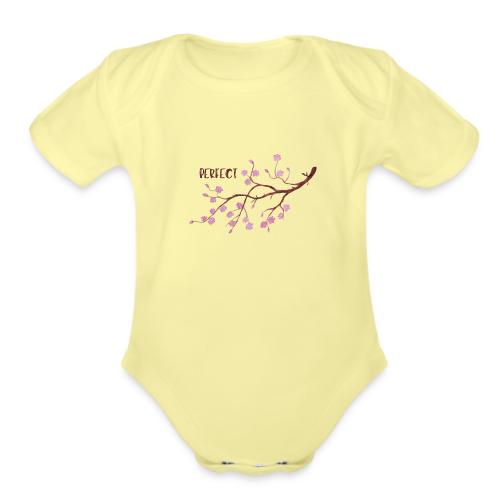 Perfect Cherry Blossom - Organic Short Sleeve Baby Bodysuit
