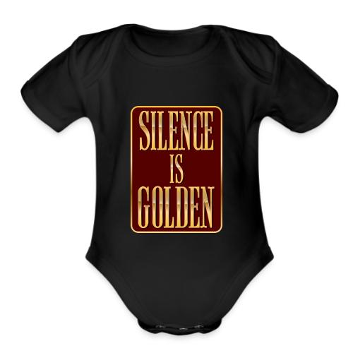 Silence Is Golden - Organic Short Sleeve Baby Bodysuit