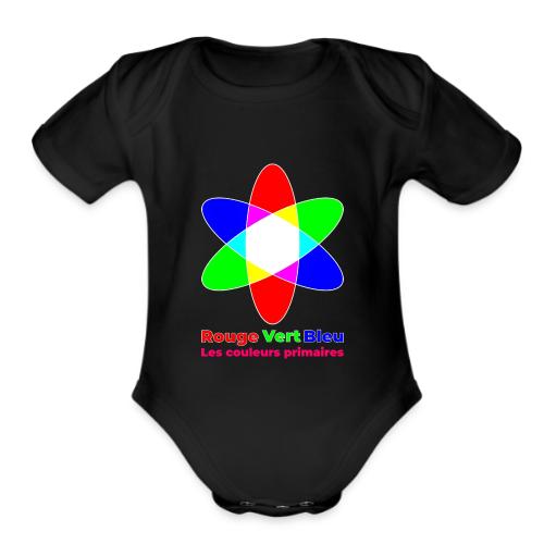 RGB Primary Colors - Organic Short Sleeve Baby Bodysuit