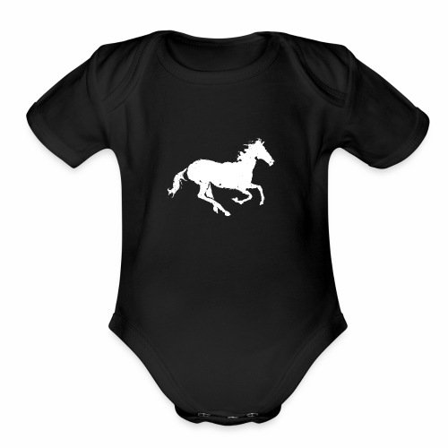 Just a white Horse - Organic Short Sleeve Baby Bodysuit