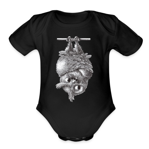 Vampire - Dracula Owl - Organic Short Sleeve Baby Bodysuit