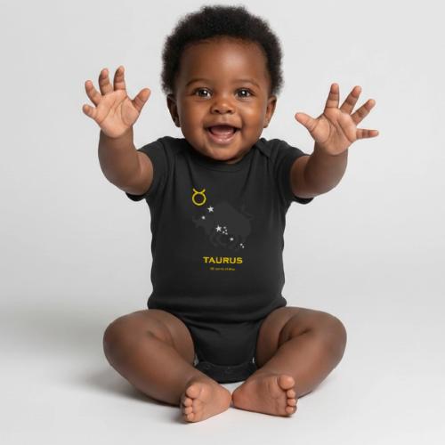 Taurus zodiac astrology horoscope - Organic Short Sleeve Baby Bodysuit