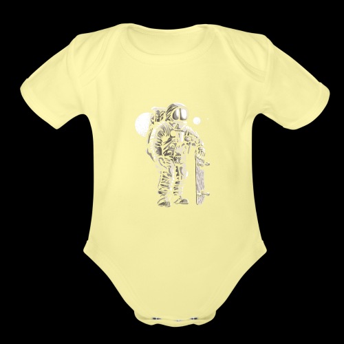 Spaceman Skater - Organic Short Sleeve Baby Bodysuit