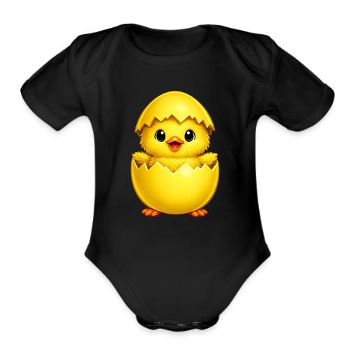 Easter Chick yellow - Organic Short Sleeve Baby Bodysuit
