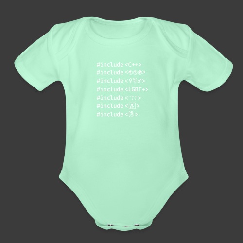 Include List (Dark Background) - Organic Short Sleeve Baby Bodysuit