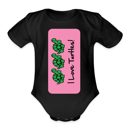 I Love Turtles iPhone 5 - Organic Short Sleeve Baby Bodysuit