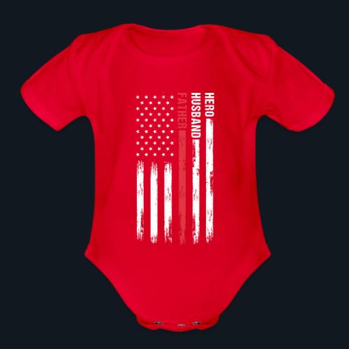 American Best Dad Hero Husband Father - Organic Short Sleeve Baby Bodysuit