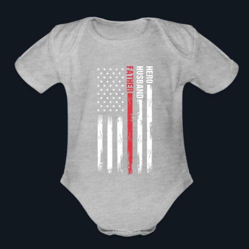 American Best Dad Hero Husband Father - Organic Short Sleeve Baby Bodysuit