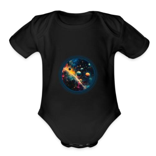 Painted Planetscape - Organic Short Sleeve Baby Bodysuit
