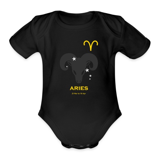 Aries zodiac astrology horoscope - Organic Short Sleeve Baby Bodysuit