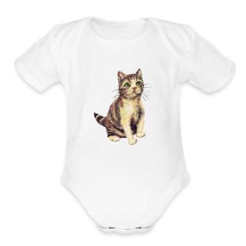 Cat - Organic Short Sleeve Baby Bodysuit