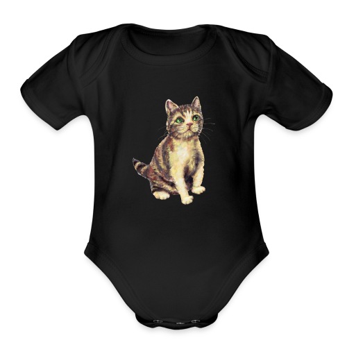 Cat - Organic Short Sleeve Baby Bodysuit