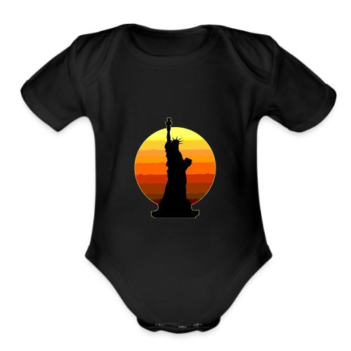 USA: Golden Horizon Liberty - Organic Short Sleeve Baby Bodysuit