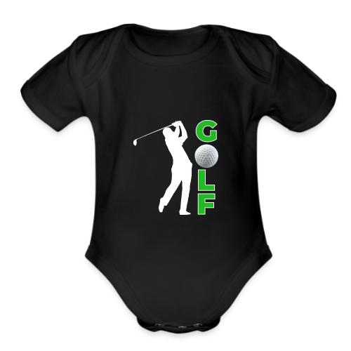 Golf: Classic Golf Motion - Organic Short Sleeve Baby Bodysuit
