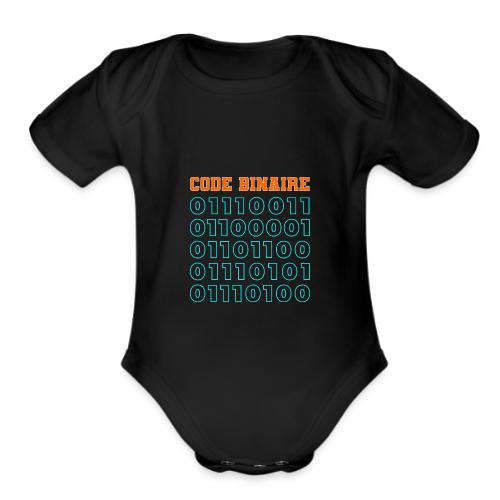 Hi in binary code - Organic Short Sleeve Baby Bodysuit