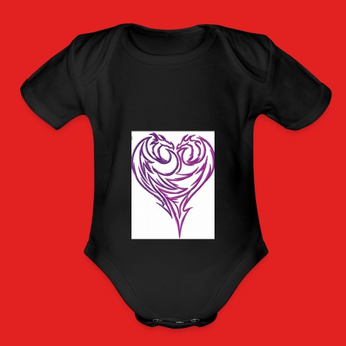 Jikjak heart - Organic Short Sleeve Baby Bodysuit