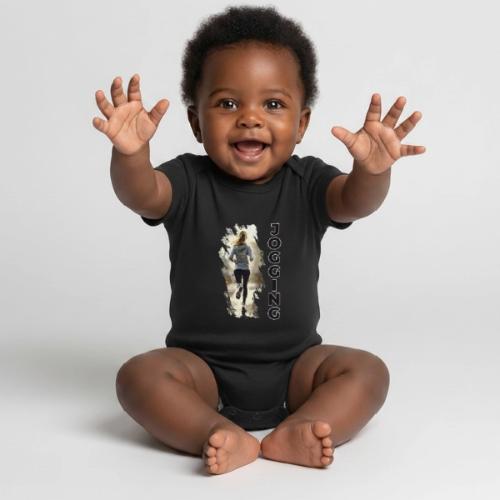 Jogging: Run into Motion - Organic Short Sleeve Baby Bodysuit