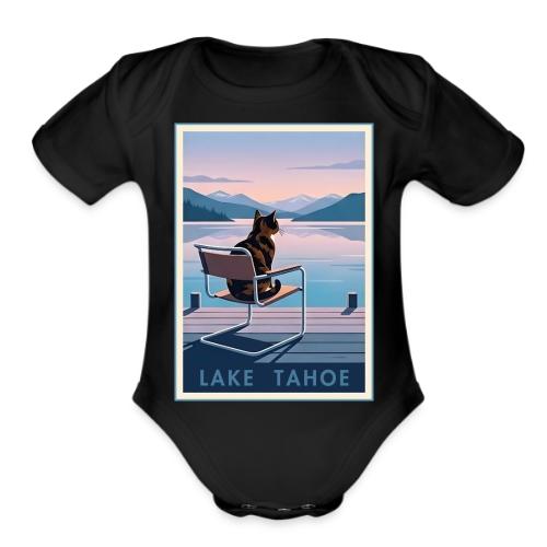 Lake Tahoe Cat - Organic Short Sleeve Baby Bodysuit
