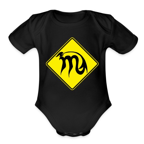 Australian Road Sign Scorpio symbol - Organic Short Sleeve Baby Bodysuit