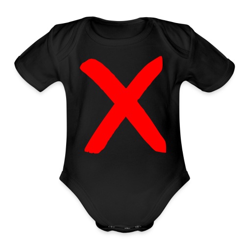 X, Big Red X - Organic Short Sleeve Baby Bodysuit