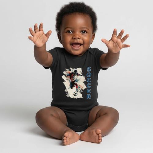 Soccer Power Move - Organic Short Sleeve Baby Bodysuit
