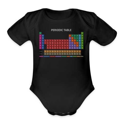 Periodic Table T-shirt (Dark) - Organic Short Sleeve Baby Bodysuit