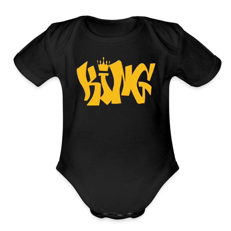 "King" - Royal Yellow Piece - 2019 - Organic Short Sleeve Baby Bodysuit