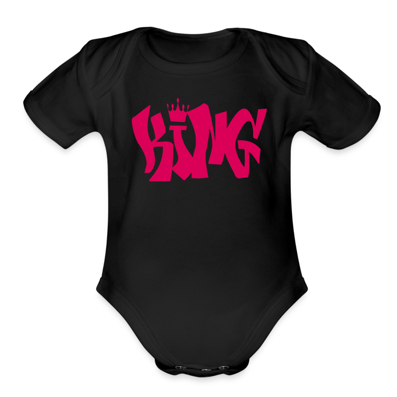 "King" - Regal Pink Piece - 2019 - Organic Short Sleeve Baby Bodysuit