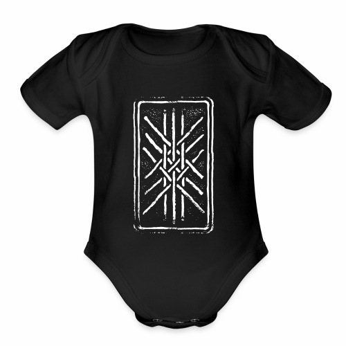 Web of Wyrd grid Skulds Web Net Bindrune symbol - Organic Short Sleeve Baby Bodysuit