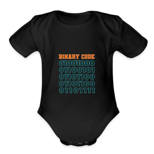 Say Hello in Binary code - Organic Short Sleeve Baby Bodysuit