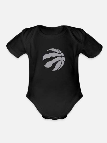 toronto raptors basketball - Organic Short Sleeve Baby Bodysuit - black