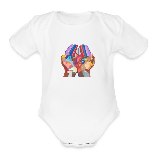 Heart in hand - Organic Short Sleeve Baby Bodysuit