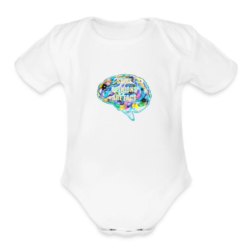 brain fact - Organic Short Sleeve Baby Bodysuit