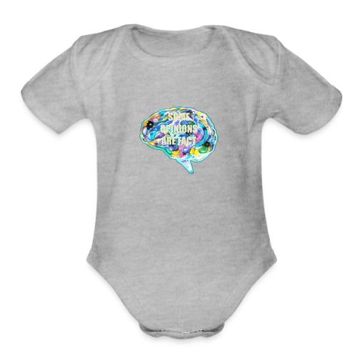 brain fact - Organic Short Sleeve Baby Bodysuit