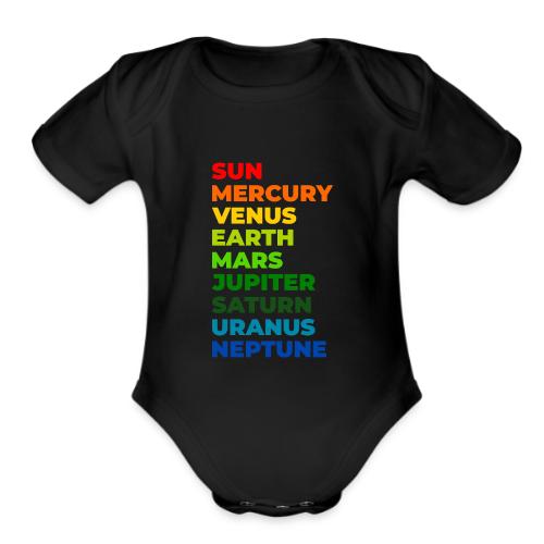 Color the solar system - Organic Short Sleeve Baby Bodysuit