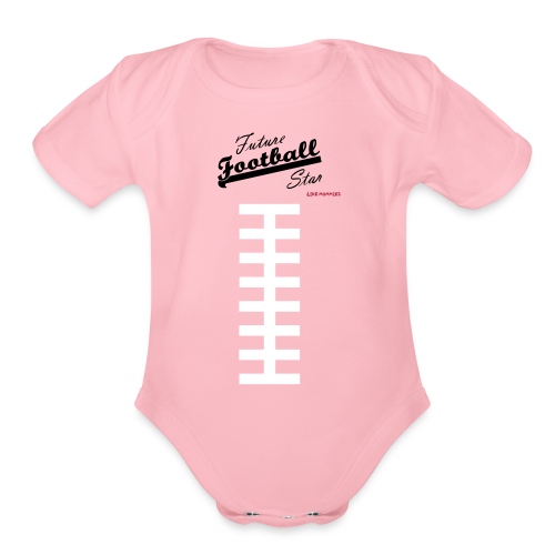 Football Laces for Baby 2 - Organic Short Sleeve Baby Bodysuit