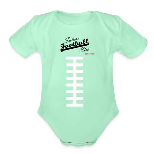 Football Laces for Baby 2 - Organic Short Sleeve Baby Bodysuit
