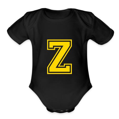 Letter Z – Capital Athletic Alphabet Monogram - Organic Short Sleeve Baby Bodysuit